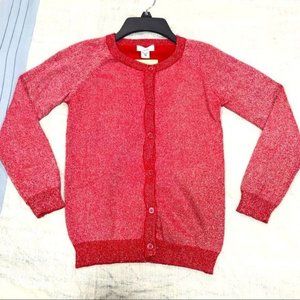 NWT Special Editions girls holiday cardigan red silver size M